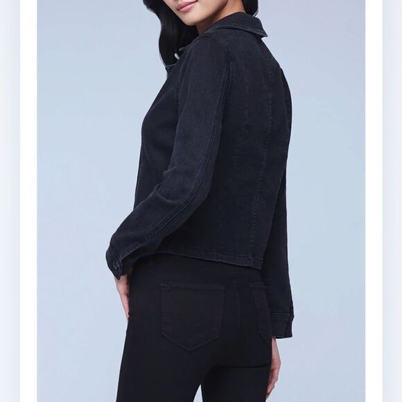 L’Agence Washed Black Admiral Crop Double Breasted Jacket Classic Lapel SMALL - Picture 13 of 14